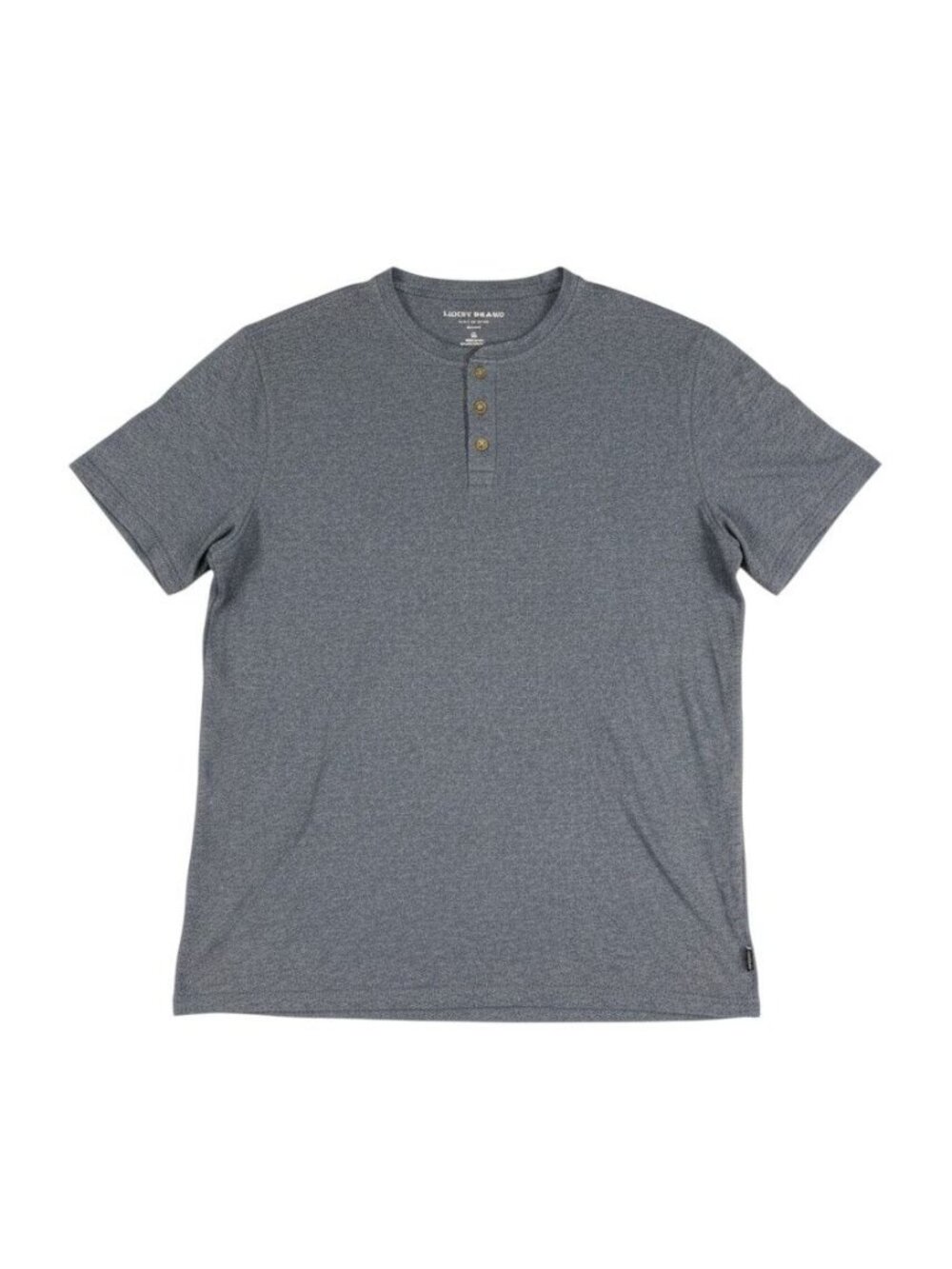 Lucky Brand Mens Blue Henley T-Shirt Short Sleeve XL Casual